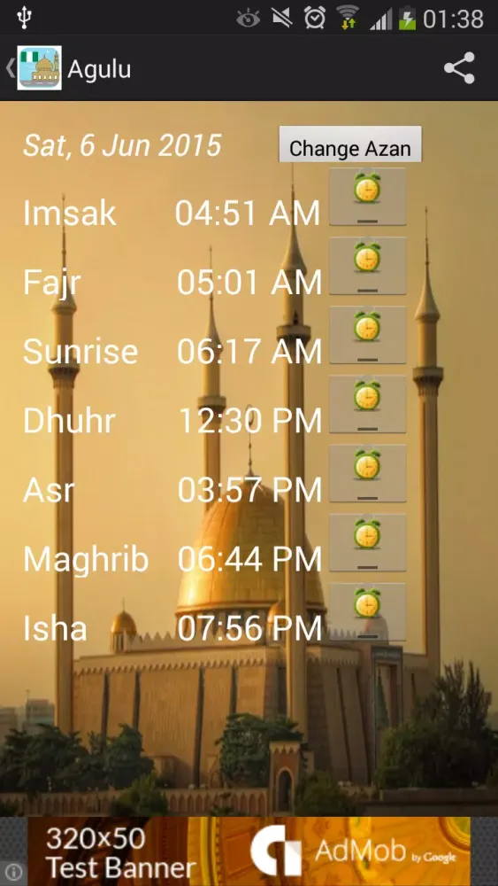 Zrzuty ekranu Nigeria Prayer Timings