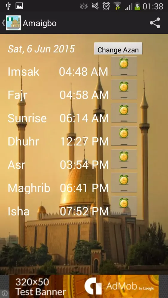 Zrzuty ekranu Nigeria Prayer Timings