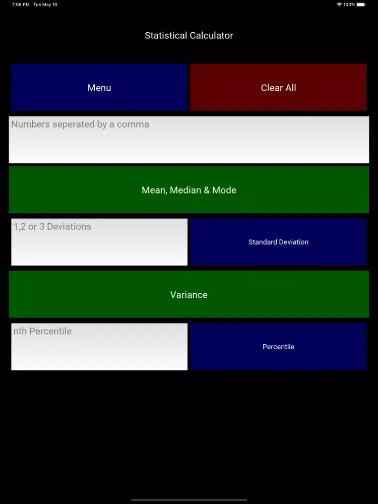 Tangkapan skrin Stats Calculator iPad 