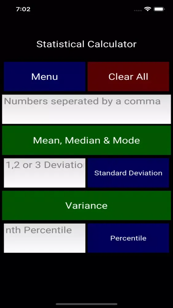 Tangkapan skrin Stats Calculator