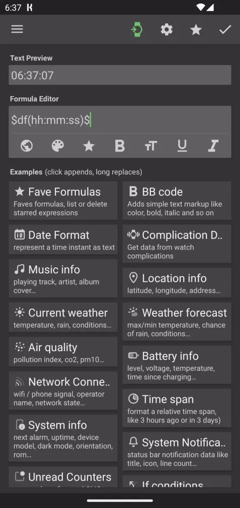 Capturas de tela do KWCH Kustom Watchface Creator