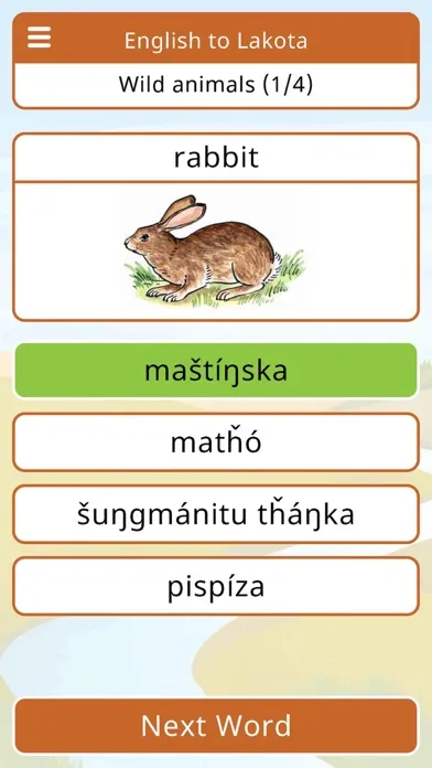 Lakota Vocab Builder Version 2 Screenshots