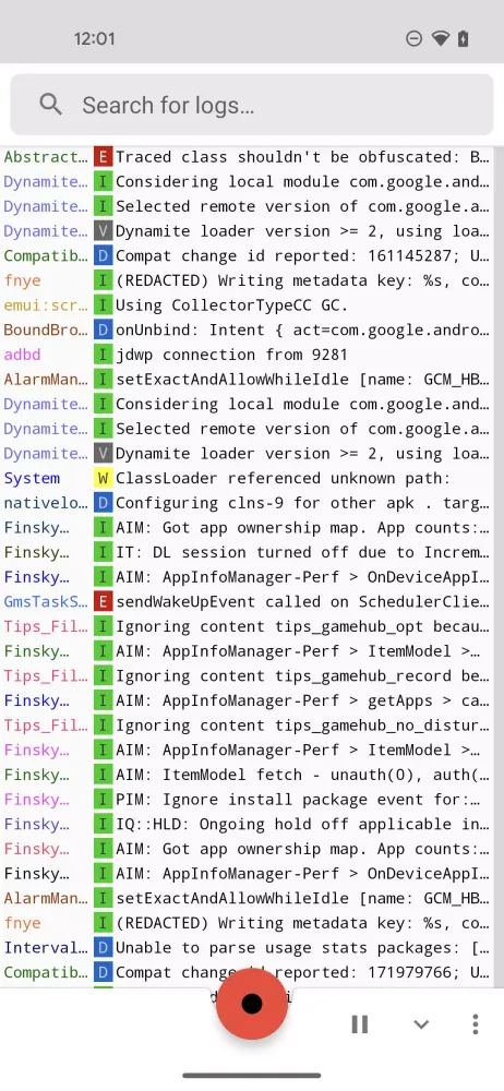 Скриншоты Logcat - Laughing Logger
