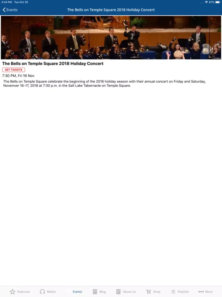 The Tabernacle Choir iPad  Ekran Görüntüleri