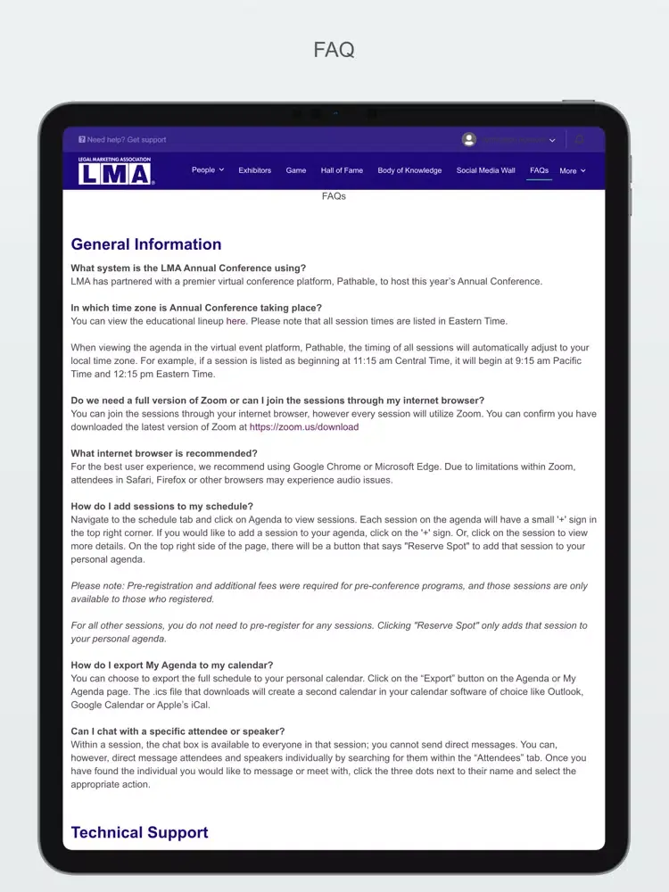 ภาพหน้าจอของ LMA Annual Conference 2021 iPad 