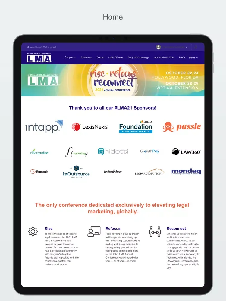 ภาพหน้าจอของ LMA Annual Conference 2021 iPad 