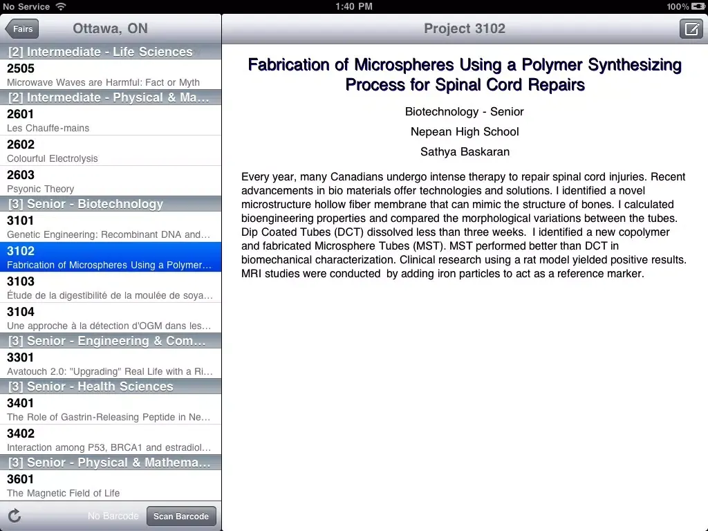 Capturas de pantalla de Science Fair iPad 