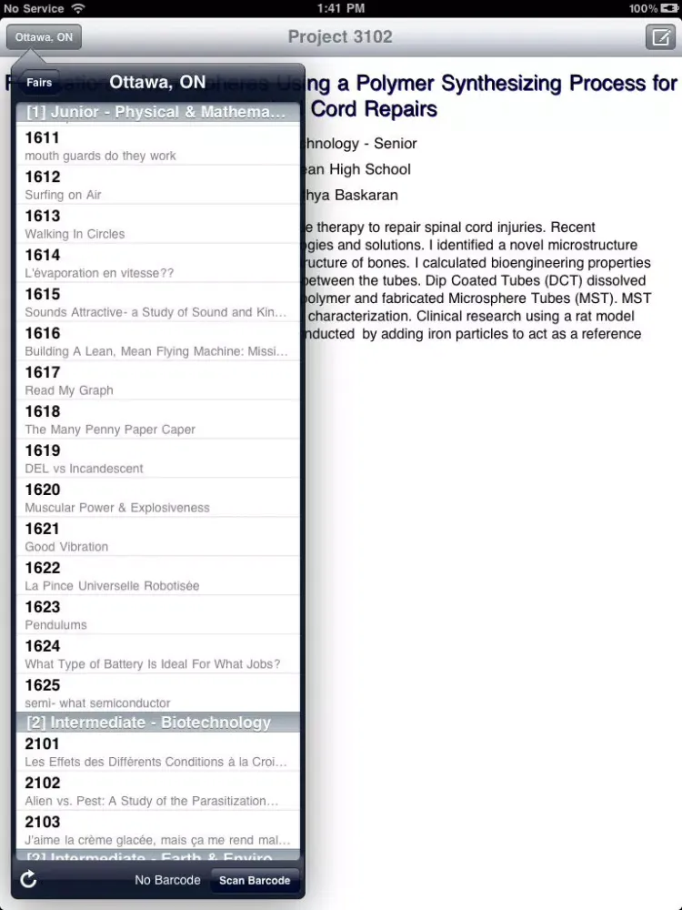 Capturas de pantalla de Science Fair iPad 