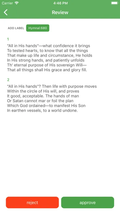 Project Hymnal Screenshots