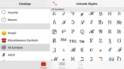 Unicode Pad Pro with keyboards سکرین شاٹس
