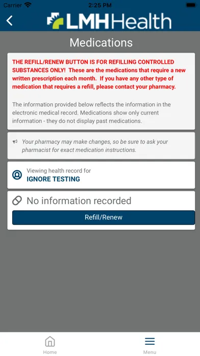 LMH Health My Patient Portal Ekran Görüntüleri
