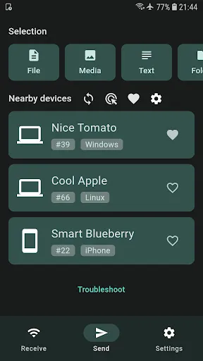 ภาพหน้าจอของ LocalSend: FOSS Airdrop