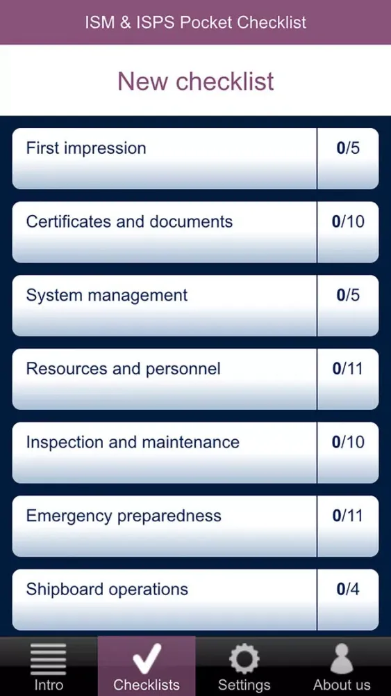 تصاویر ISM & ISPS Pocket Checklist