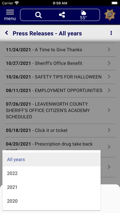 Capturas de pantalla de Leavenworth County KS Sheriff