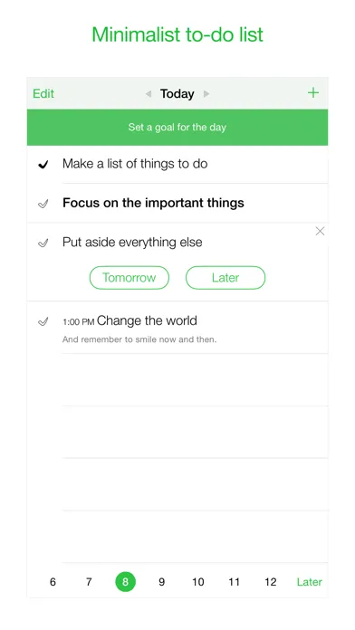 Captures d'écran de Today: Minimalist To-Do List