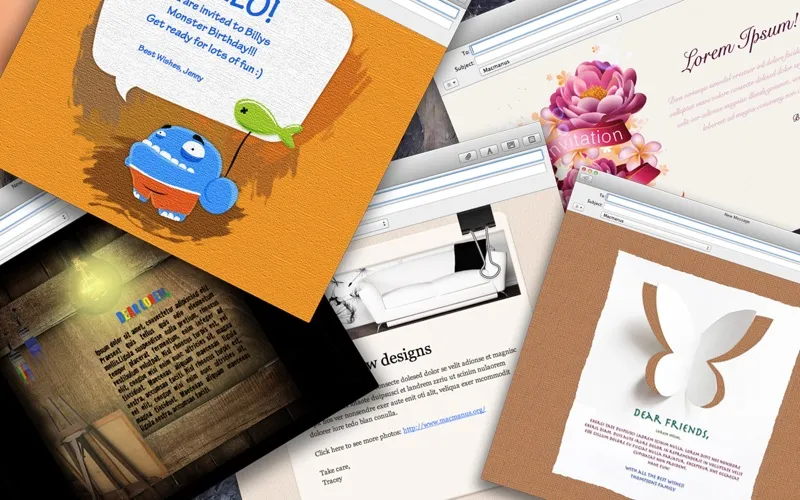 Capturas de tela do Stationery for Mail