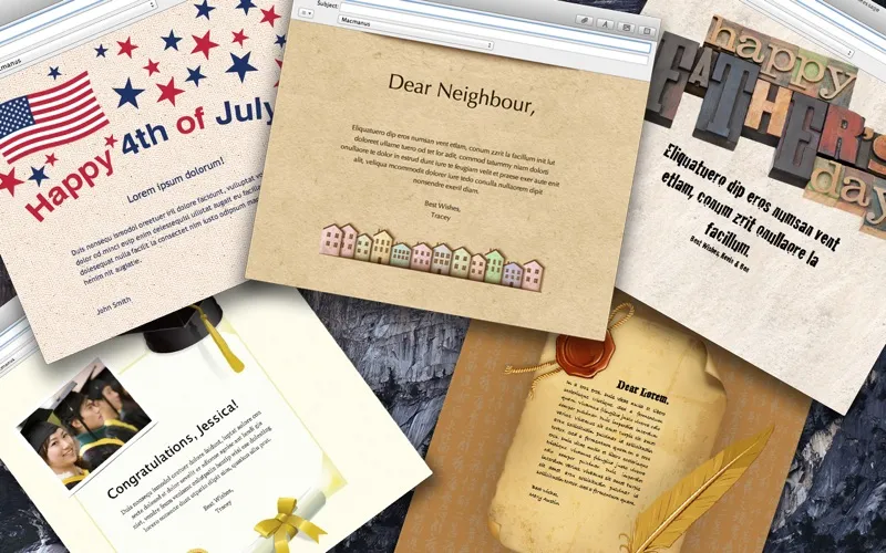 Capturas de tela do Stationery for Mail