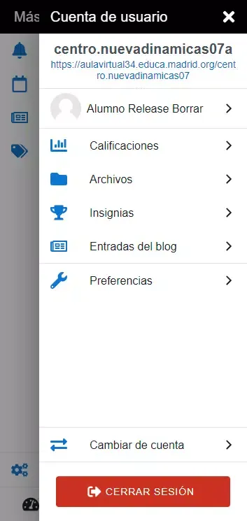 ภาพหน้าจอของ AV EducaMadrid