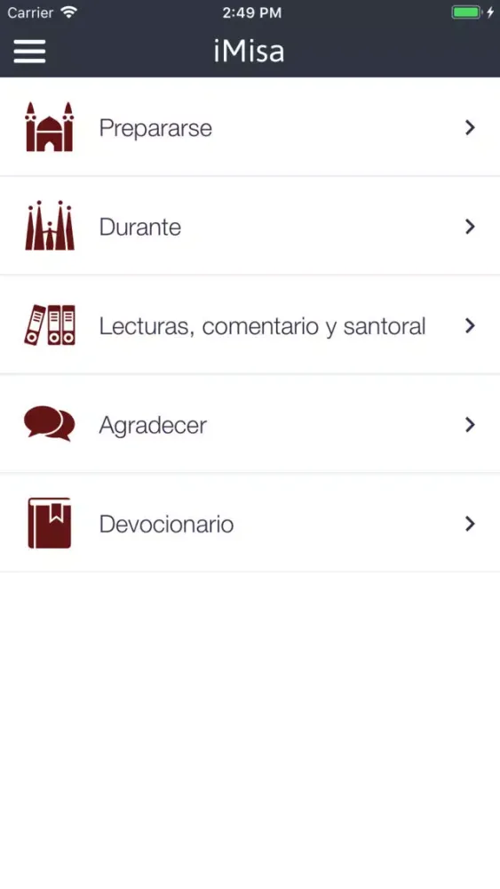 Capturas de pantalla de iMisa