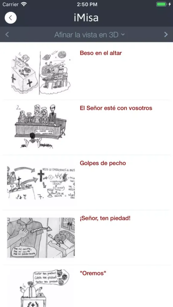 Capturas de pantalla de iMisa