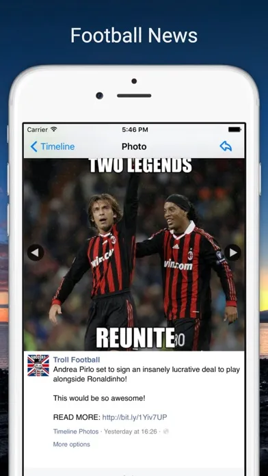 Troll Football - new point of view about the world of football, realtime comments: clubs, players, officials স্ক্রিনশট