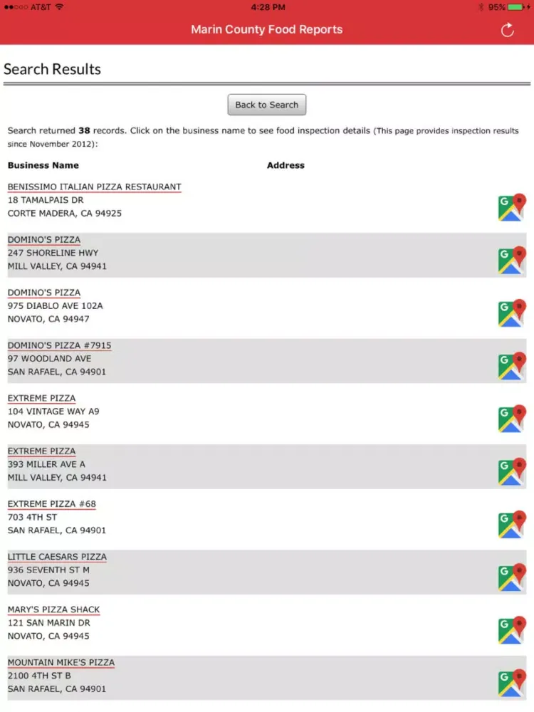 Marin County Food Reports iPad  Ekran Görüntüleri