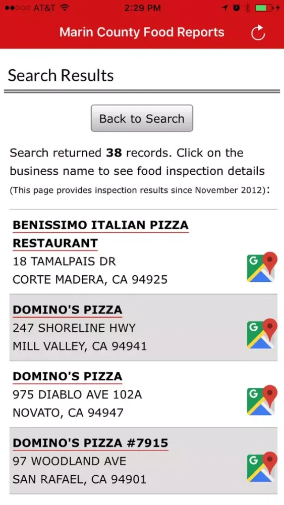 Marin County Food Reports Ekran Görüntüleri