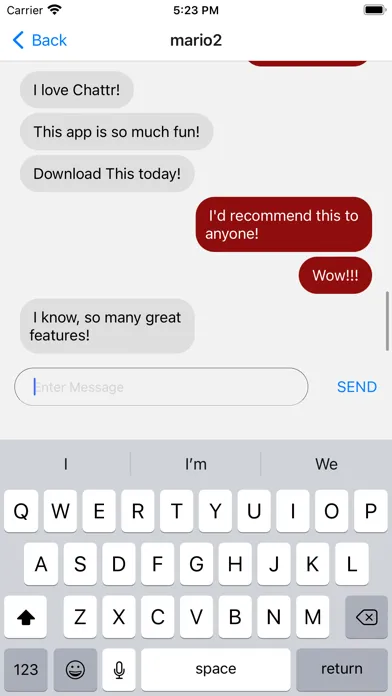Tangkapan layar Chattr Messaging