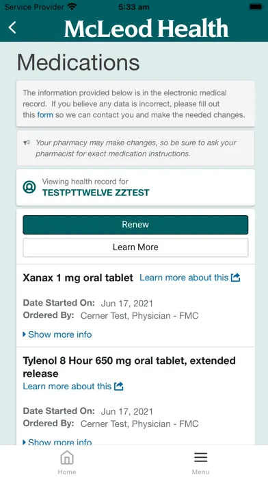 صور McLeod Health Patient Portal