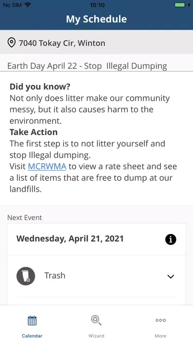 Zrzuty ekranu Merced Co Waste/Recycling Info