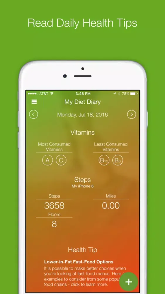 Ảnh chụp màn hình của My Diet Diary Calorie Counter