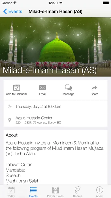 Tangkapan skrin Aza-e-Hussain