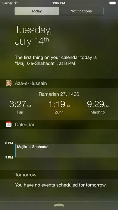 Tangkapan skrin Aza-e-Hussain
