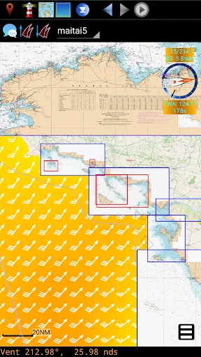 ภาพหน้าจอของ qtVlm Navigation and Routing