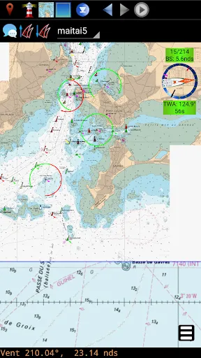 ภาพหน้าจอของ qtVlm Navigation and Routing