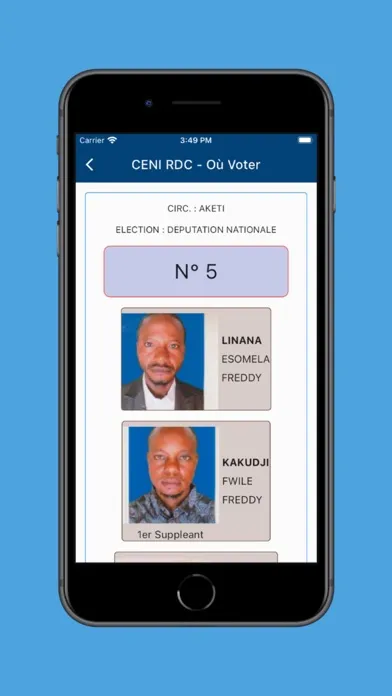 Captures d'écran de CENI RDC Mobile