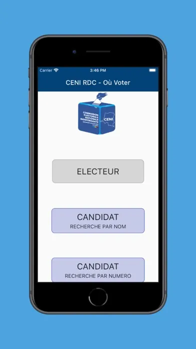 Captures d'écran de CENI RDC Mobile