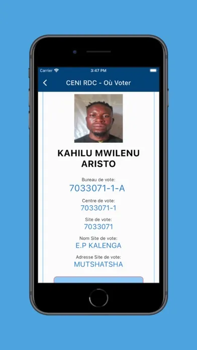 Captures d'écran de CENI RDC Mobile
