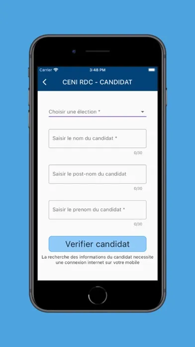 Captures d'écran de CENI RDC Mobile