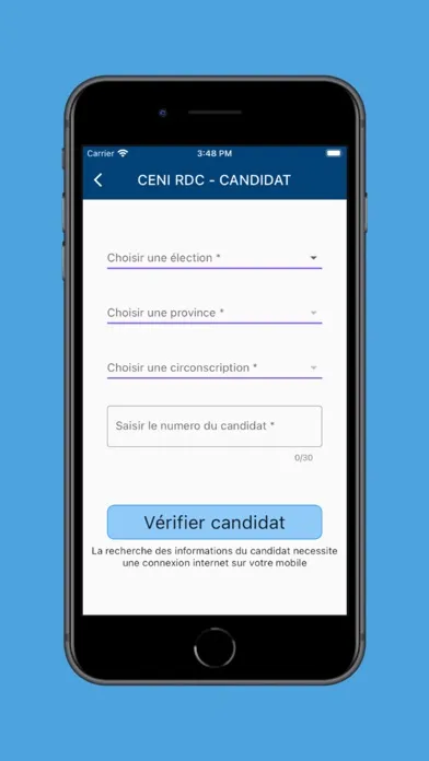 Captures d'écran de CENI RDC Mobile