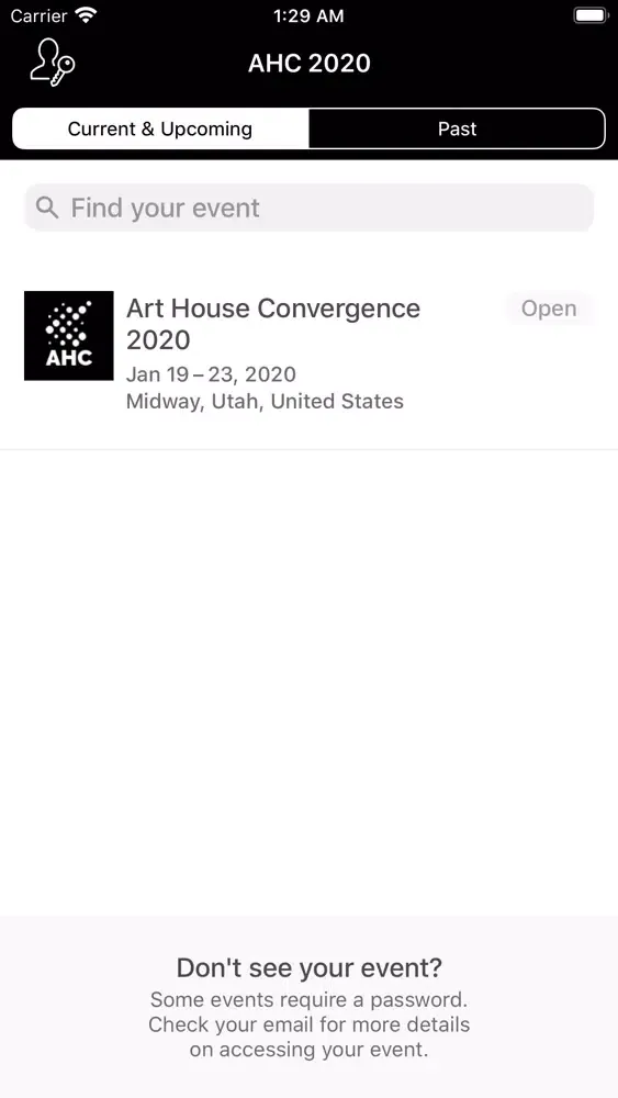 Capturas de tela do Art House Convergence 2020