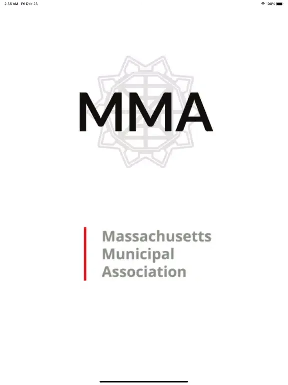 Ảnh chụp màn hình của Massachusetts Municipal Assoc. iPad 