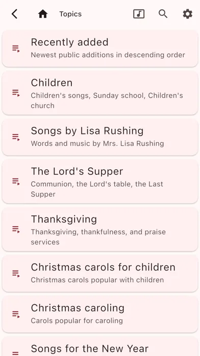 Mobile Hymns Sheet Music Screenshots