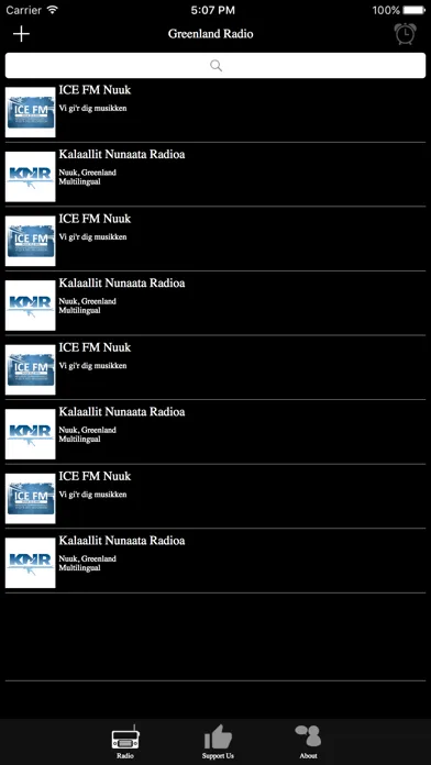 Ảnh chụp màn hình của Greenland Radio