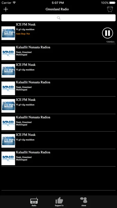 Ảnh chụp màn hình của Greenland Radio