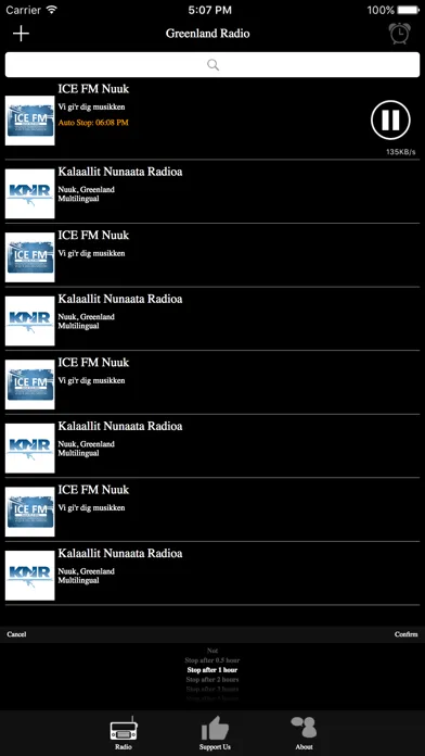 Ảnh chụp màn hình của Greenland Radio