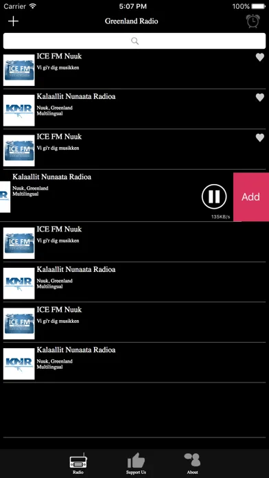 Ảnh chụp màn hình của Greenland Radio