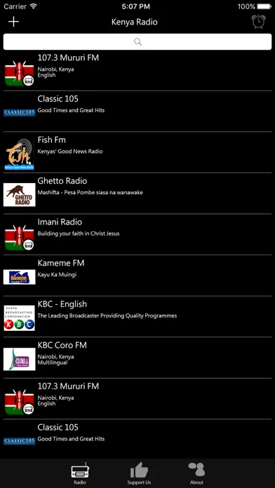 Capturas de tela do Kenyan Radio
