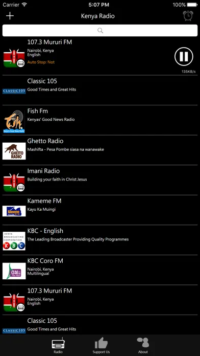 Capturas de tela do Kenyan Radio