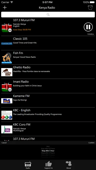 Capturas de tela do Kenyan Radio
